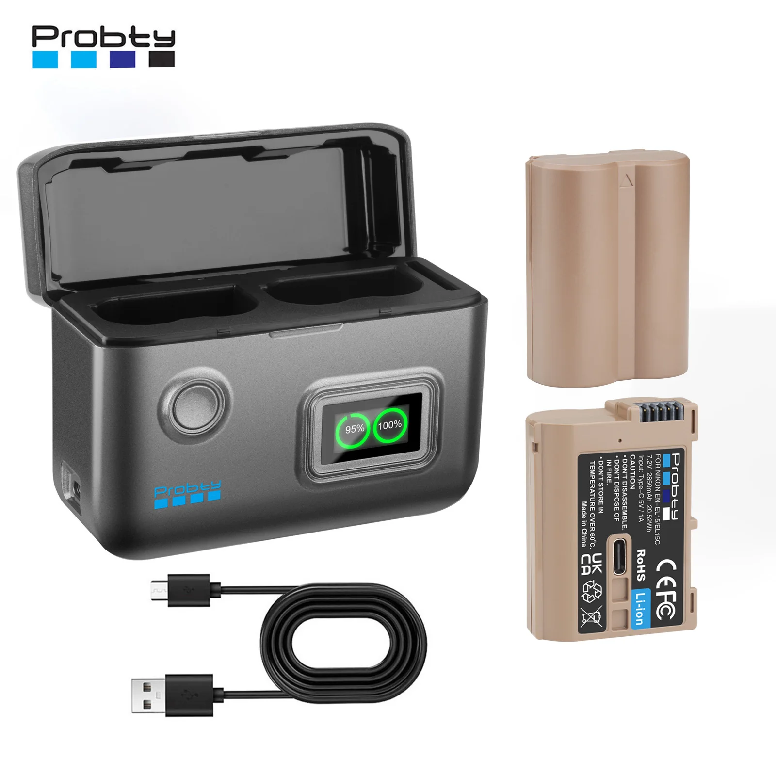 بطارية كاميرا بديلة EN-EL15C لنيكون Z6 III, Zf, Z8, Z7, Z7 II, Z6 II, Z5, D850, D810, D810A, D780, D750, D610