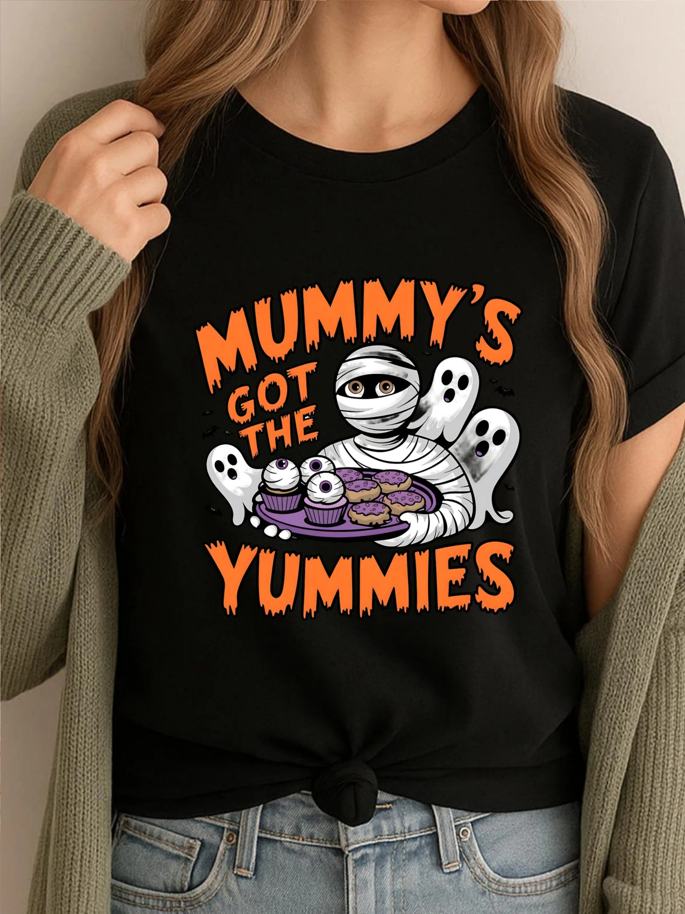 

Мумия есть вкусные черные футболки с рисунком мужские 100% хлопок роскошная дизайнерская дышащая одежда с принтом