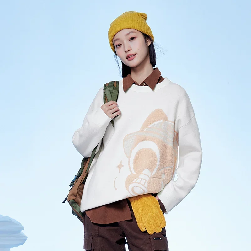 Semir Sweater Women Medium Long Cartoon Loose Drop Shoulder 2023 Winter New Jacquard Pullover