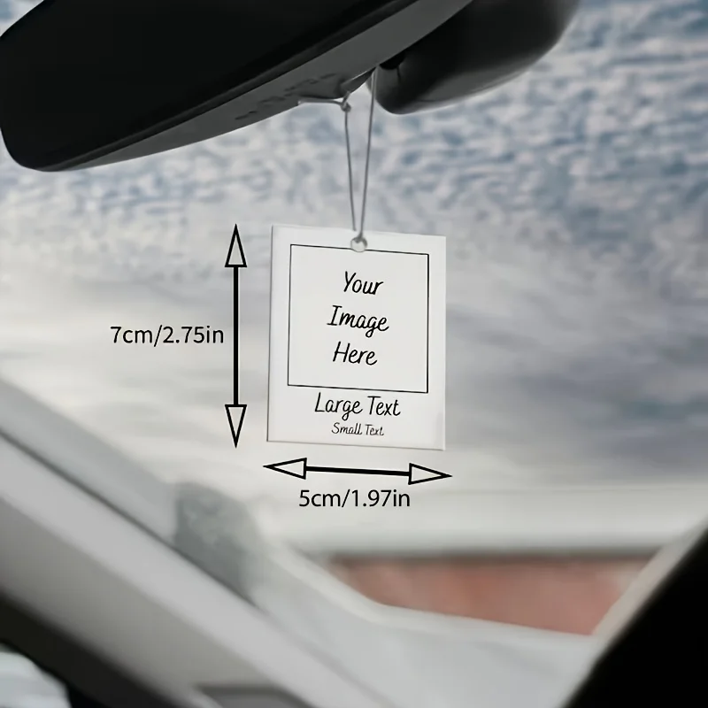 2D flat design, 1 piece personalized photo hanging ornament - Customized image rearview mirror hanging ornament, a gift for a driver's birthday or anniversary, a romantic item for couples and friends, personalized rear
