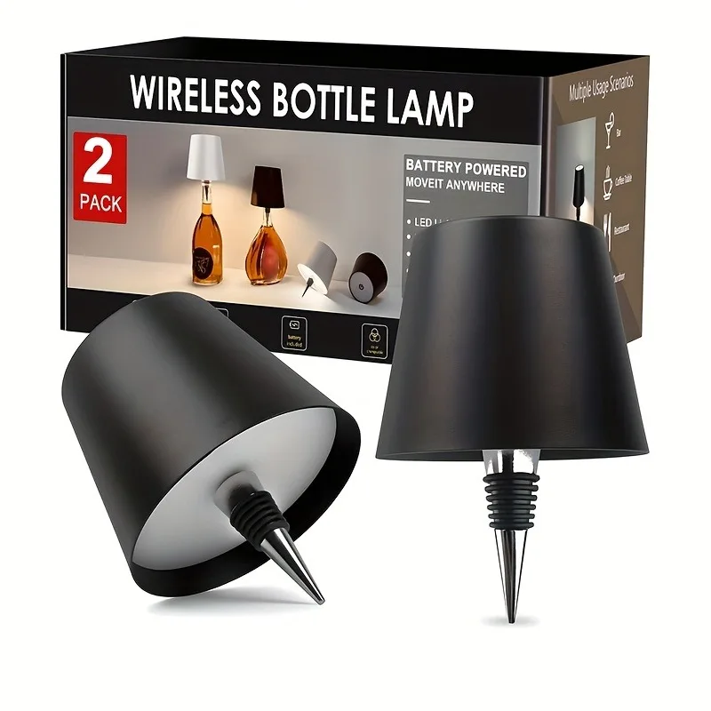 Lámpara de mesa inalámbrica para botellas, Control táctil, 3 colores y atenuación continua, noche para Bar, botellas de vino, decoración, luces de escritorio