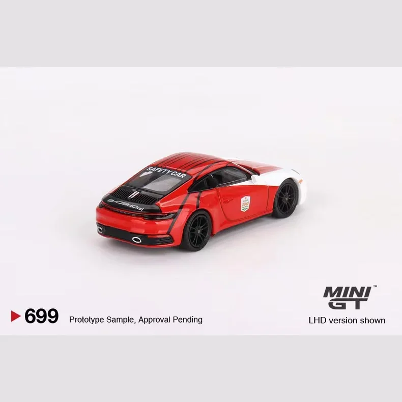 MINI GT 1:64 # 699 Porsche 911 992 Carrera S aluminiowy model samochodu, zabawki dla chłopców, elementy kolekcjonerskie dla dorosłych, prezenty urodzinowe dla dzieci