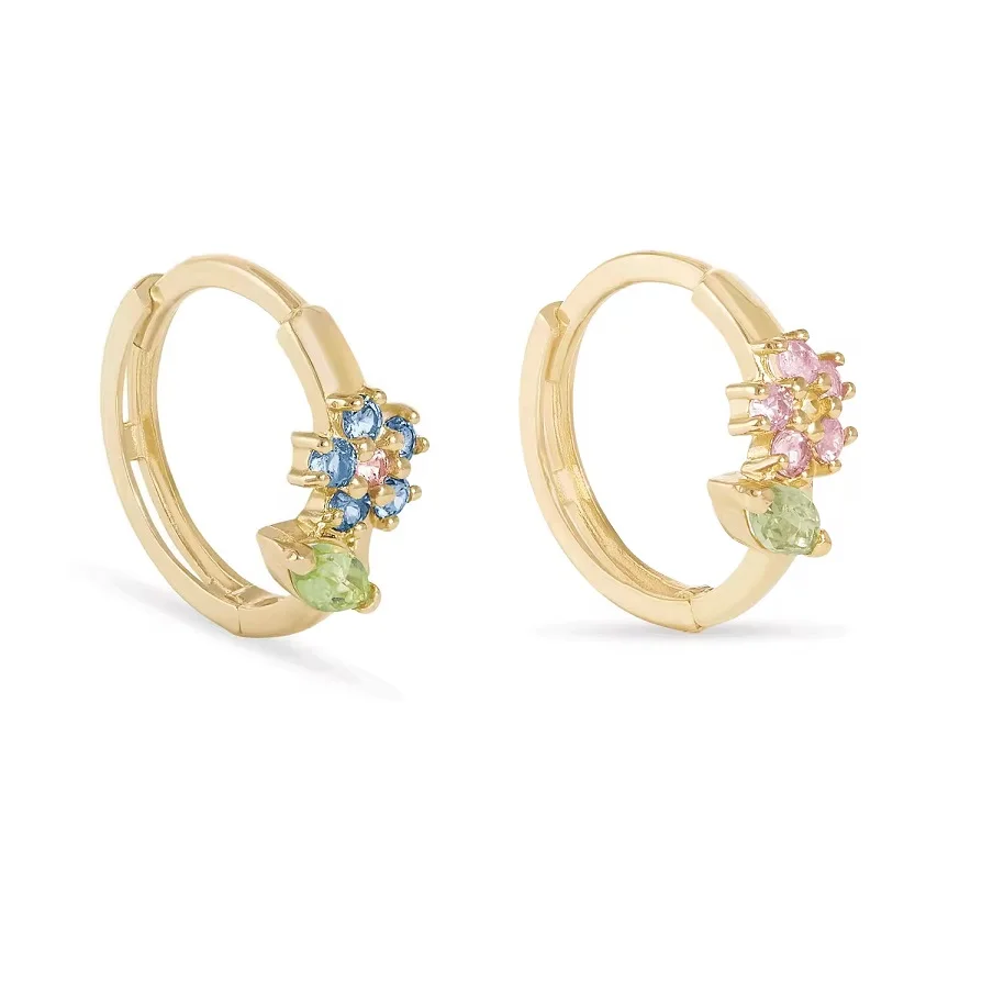 

Серьги-кольца женские из серебра 925 пробы с фианитом