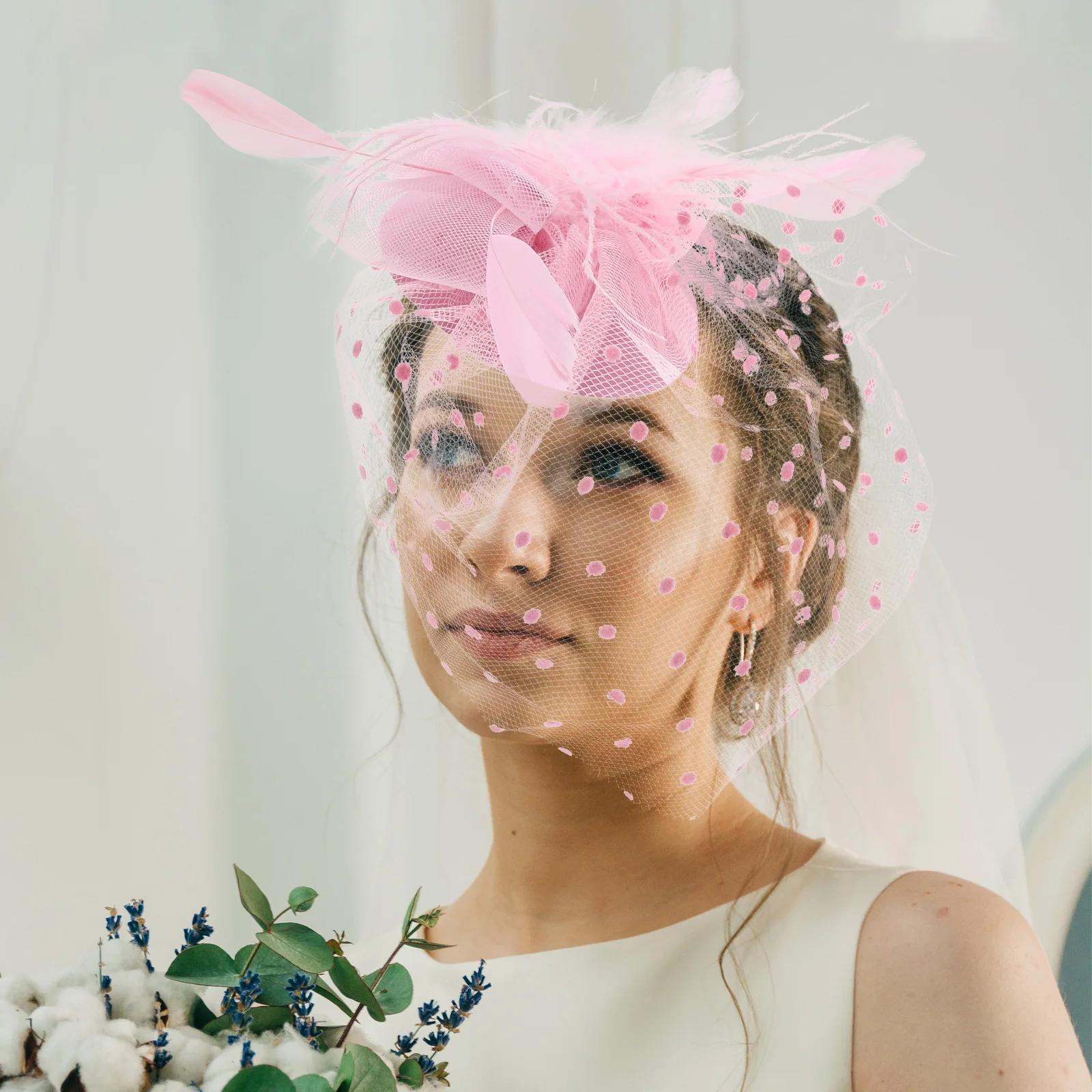 

Bridal Fascinator Hat Elegant Fade Resistant Lightweight Women Headdress for Wedding Tea Party Evening Dress Style