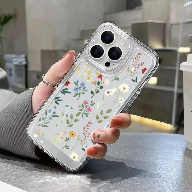 Мягкий силиконовый чехол Flower Love для iPhone 16, 15, 14, 13, 12, 11 Pro Max XS XR 7, 8 15 Plus, прозрачный противоударный чехол-бампер