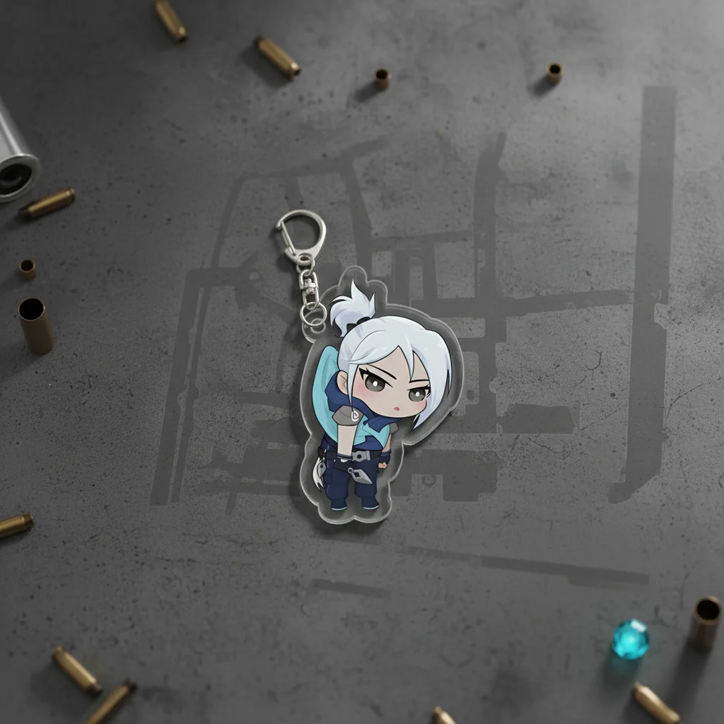 لعبة Valorant أنيمي سلسلة مفاتيح مصنوعة من الأكريليك لطيف Llaveros مفتاح سلسلة شارة الكرتون تأثيري قلادة المشجعين الهدايا اكسسوارات مجوهرات ميرش