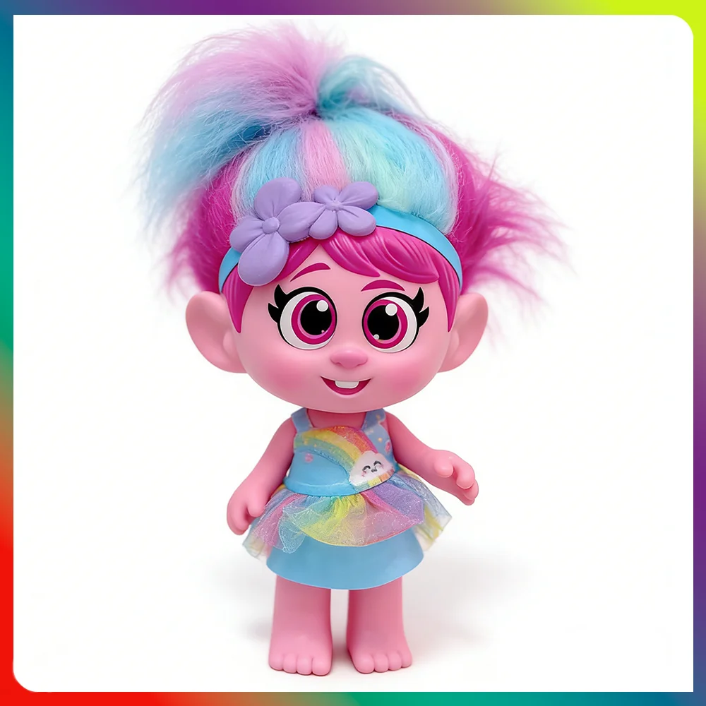 Dreamworks Trolls World Tour Poppy Momento Abrazo 25 frases Giggle Poppy Girl Doll figura coleccionable juguetes para niños 1 pieza