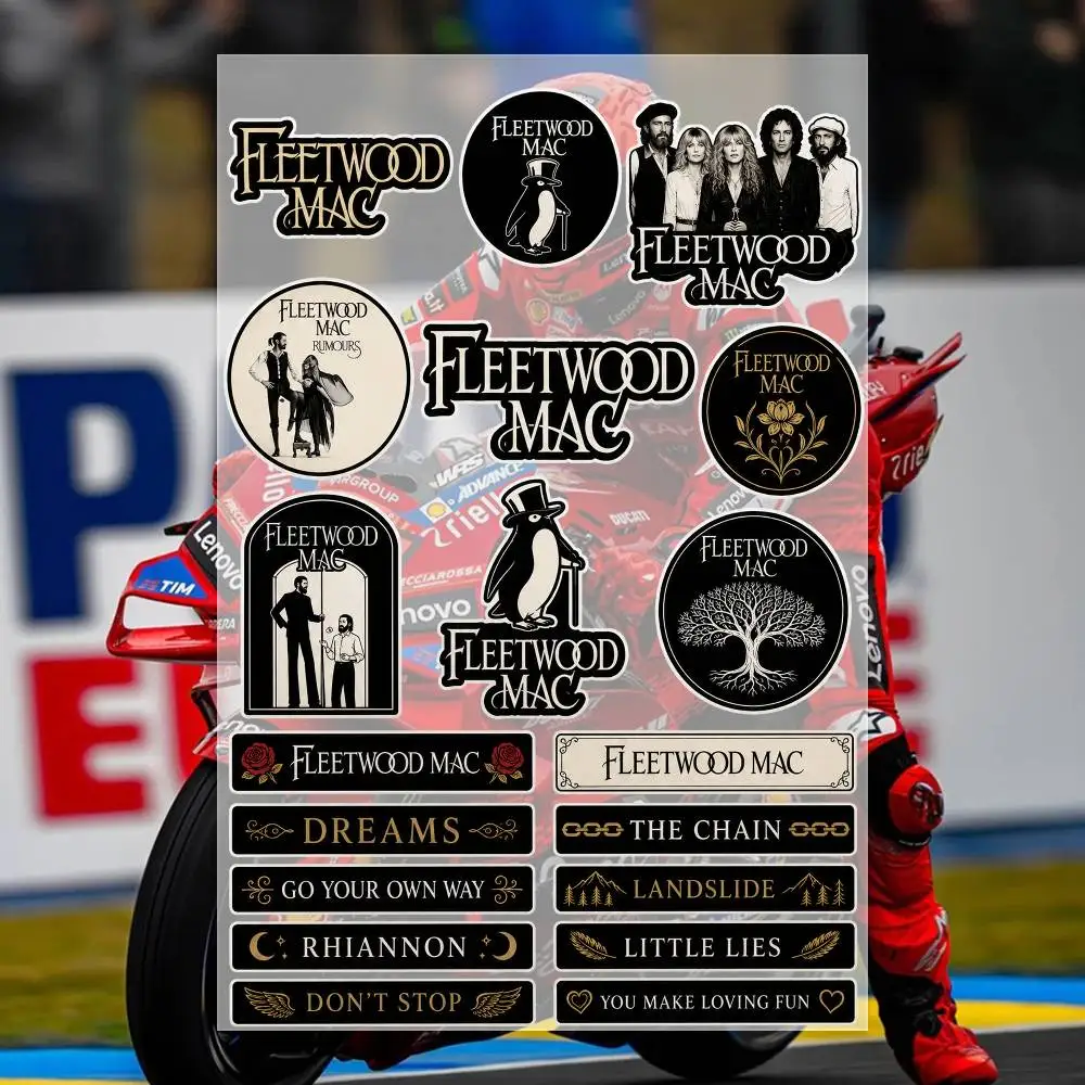 F-Fleetwood Mac Stickers Moto Sticker Auto Body Bumper Windows Motorcycle Laptop Walls Vinyl Decal Car Tuning Accessories