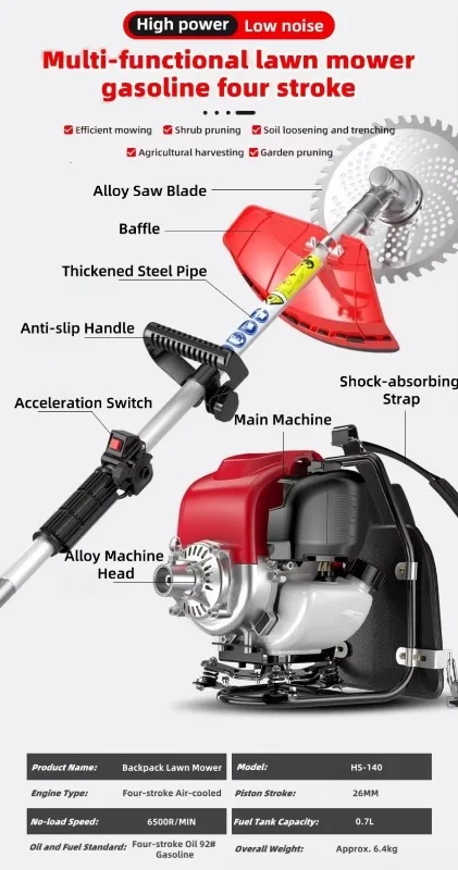35.8cc 4 Stroke Industrial Backpack Bru-sh Cut-ter