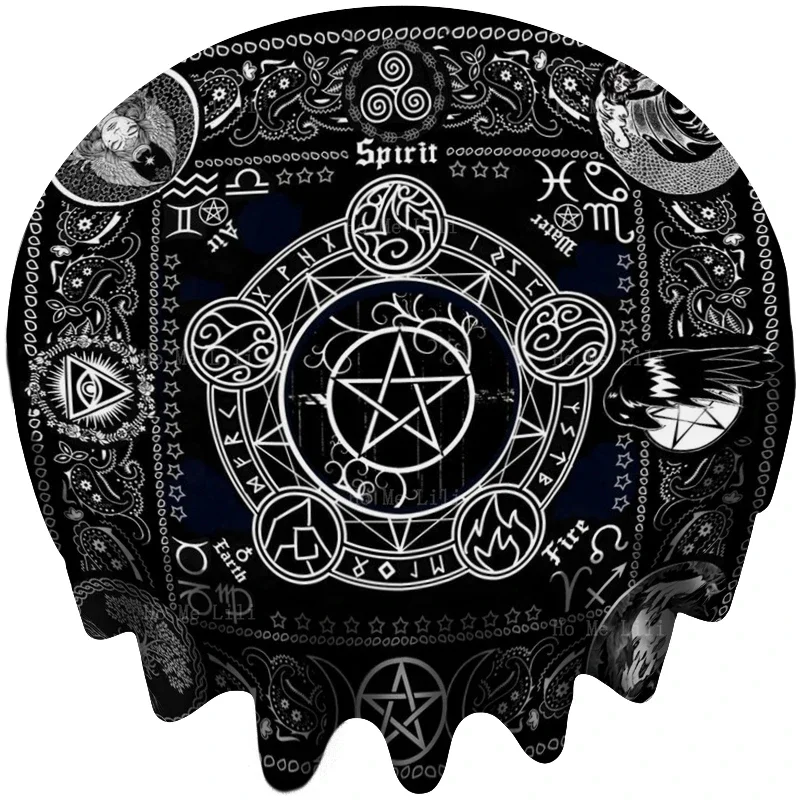 

Deaths Head Moth Witch Witchcraft Goth Pentacle Pagan Fashion Round Tablecloth By Ho Me Lili For Tabletop Decor