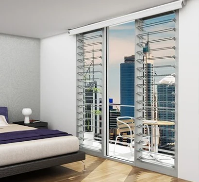 Louvered windows, aluminium-framed glass louter, Jalousie windows with flying curtains