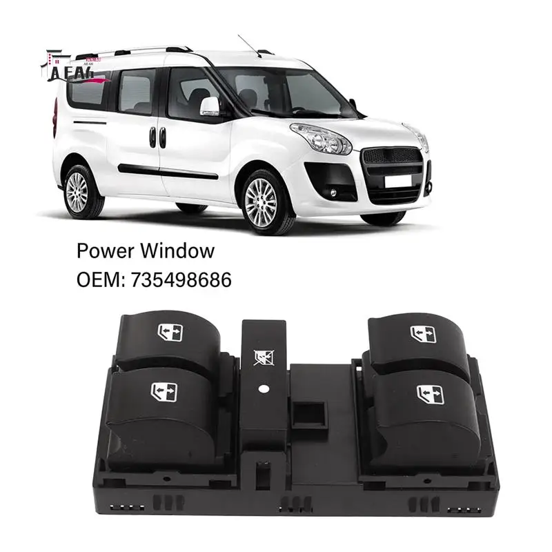

AEA6-Power Window Switch Black Window Switch 735498686 Fit For Fiat Doblo 263 2009‑2018
