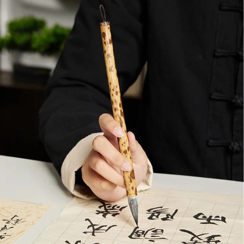 Antique Mixed Hair Medium Regular Script Brush Pointed Tip Professional Calligraphy Brush For Beginner Chinese Writing Practice