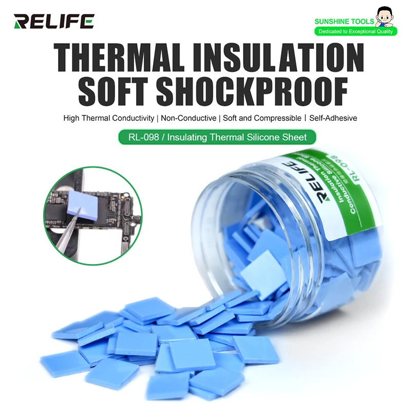 RELIFE RL-098 CPU Chip Heatsink Cooling Thermal Conductive Silicone Pad for CPU Chip Heat Conduction LED Heat Conduction