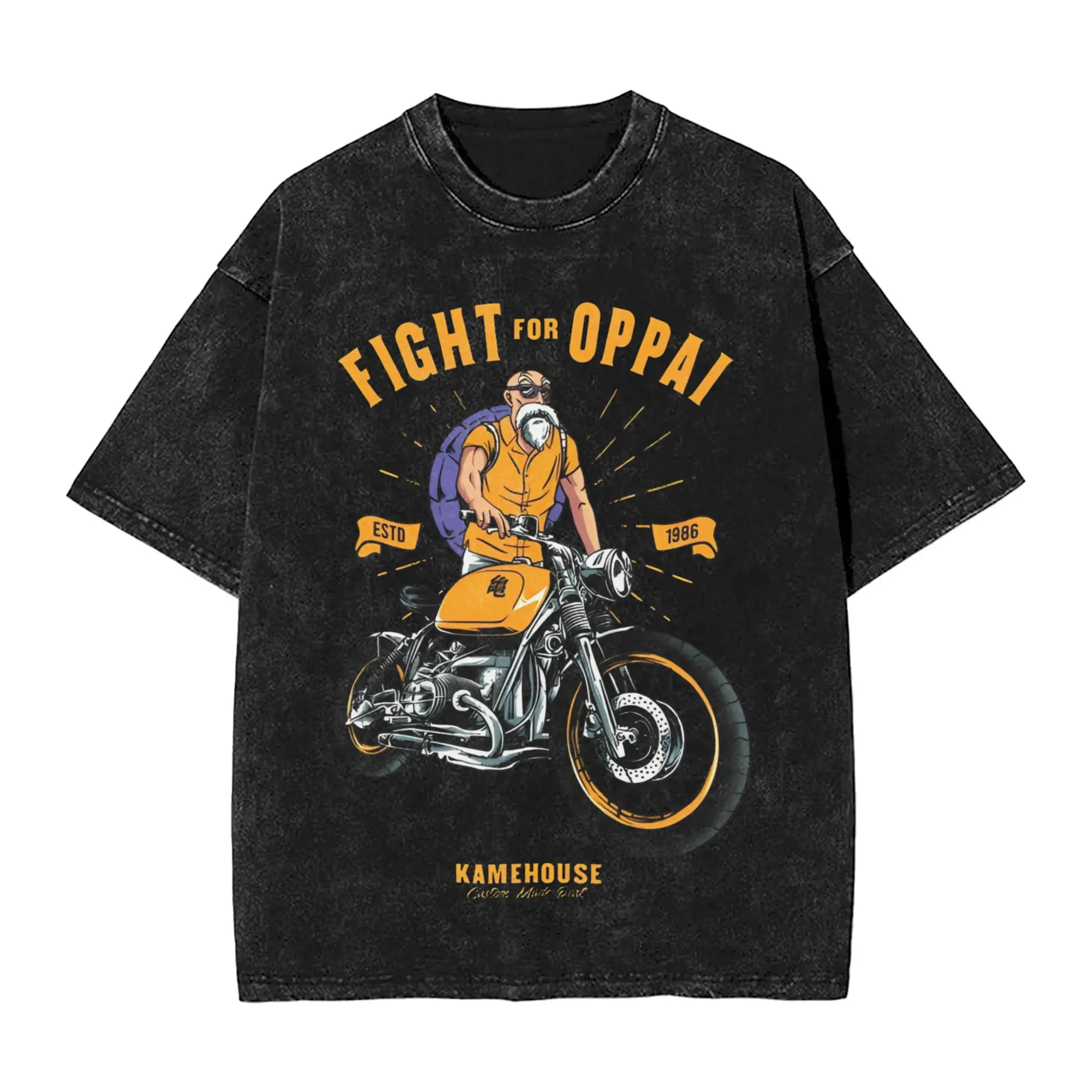 

Harajuku Washed Shirt coolest granpa DragonBall Master Roshi Merch Fashion T-Shirts Oversize dragon ball Streetwear Tees