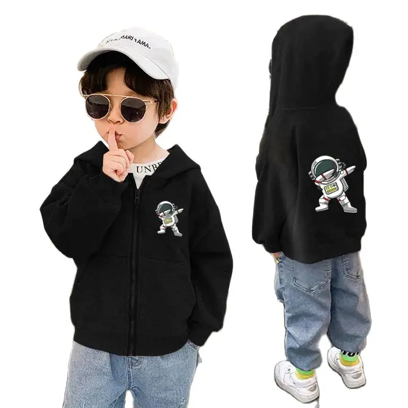 Dabbing Astronaut Jacket Boys Cotton Zipper Hooded Thin Coat Sports Spring autumn casual Cardigan Hoodies