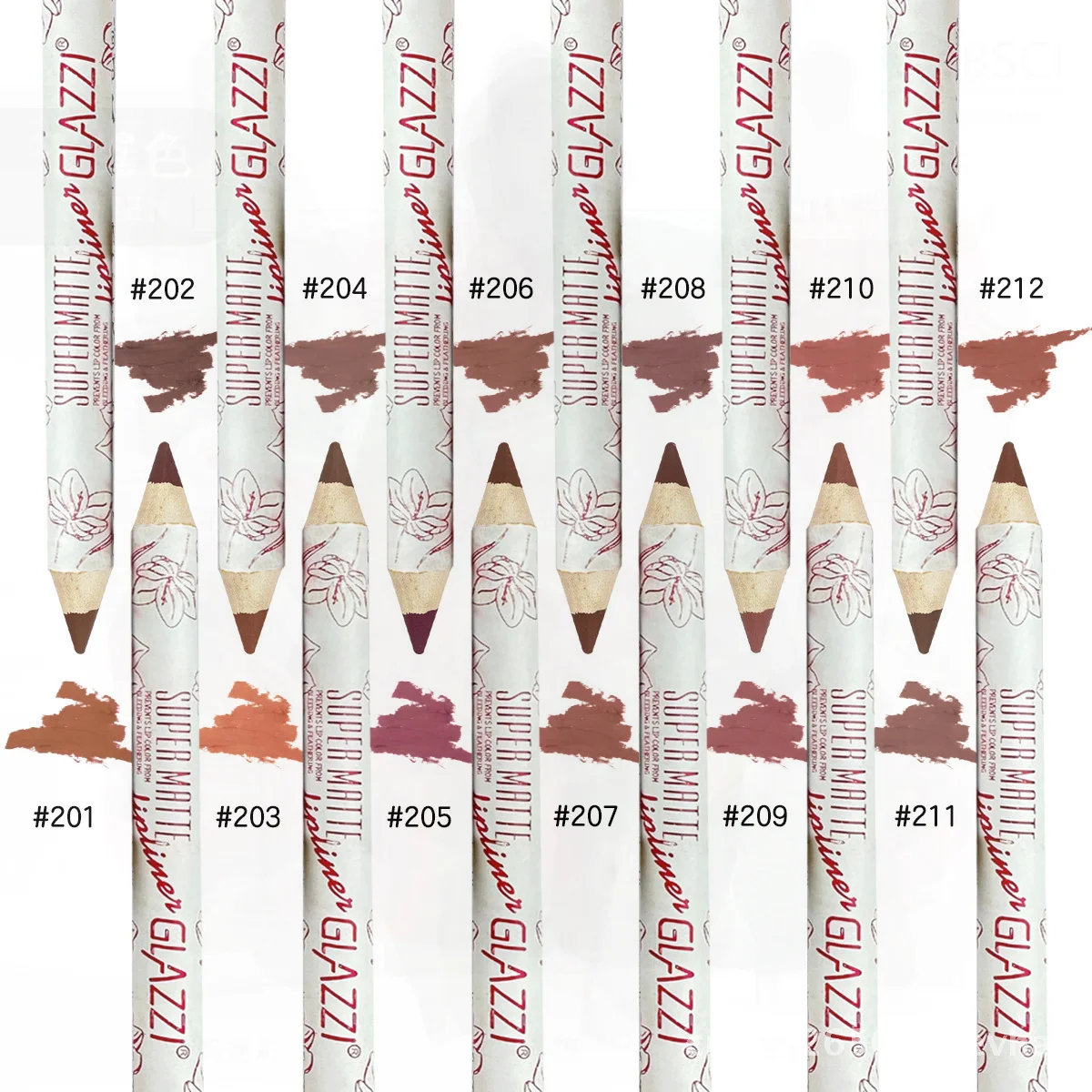 GLAZZI Set di penne per rossetto opaco a 12 colori a forma di fiore con fodera per labbra Facile da colorare Trucco labbra universale all'ingrosso