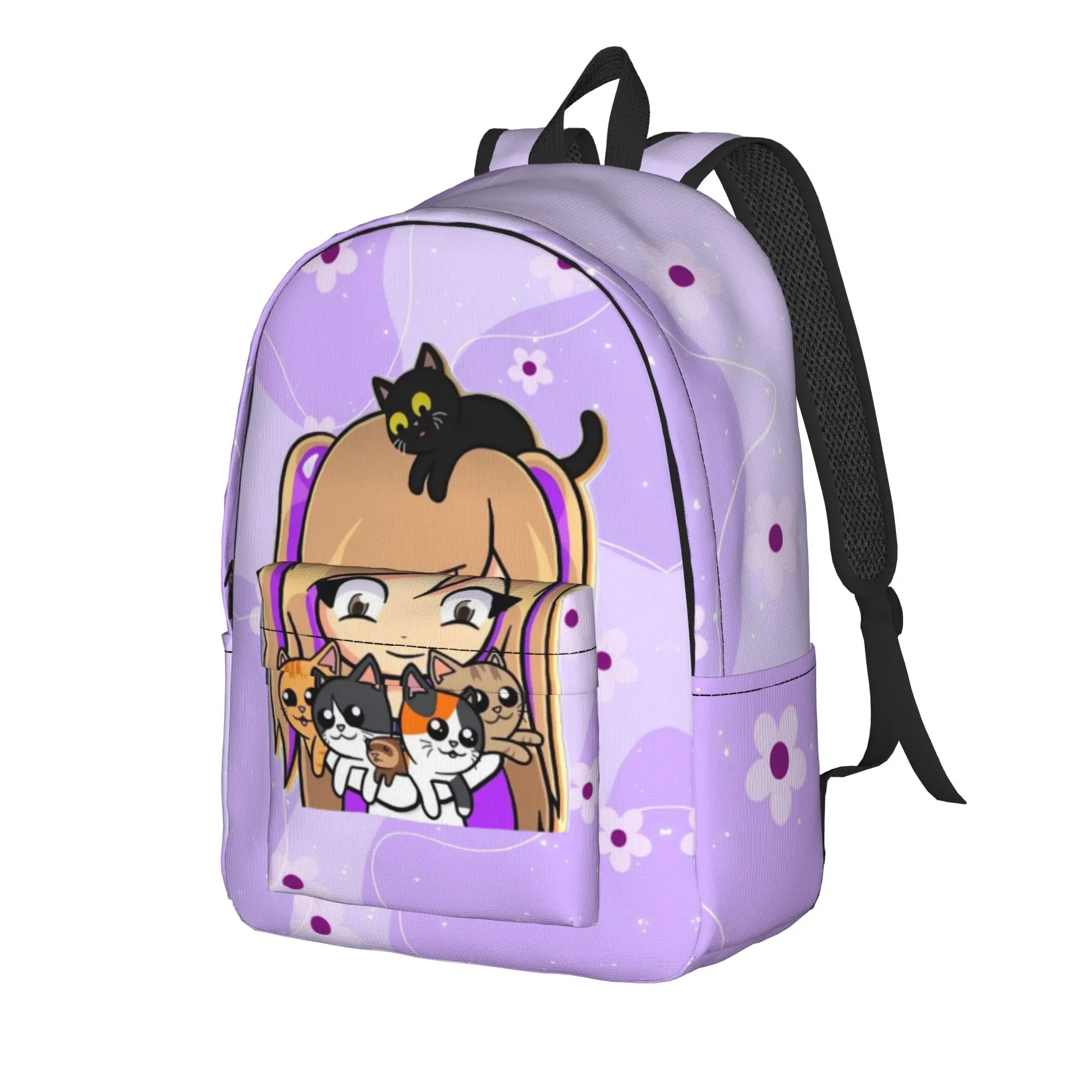 Cat Accent Purple Lyna Vallejos Backpack  Elegant Backpacks Women Men Outdoor Durable School Bags Design Rucksack