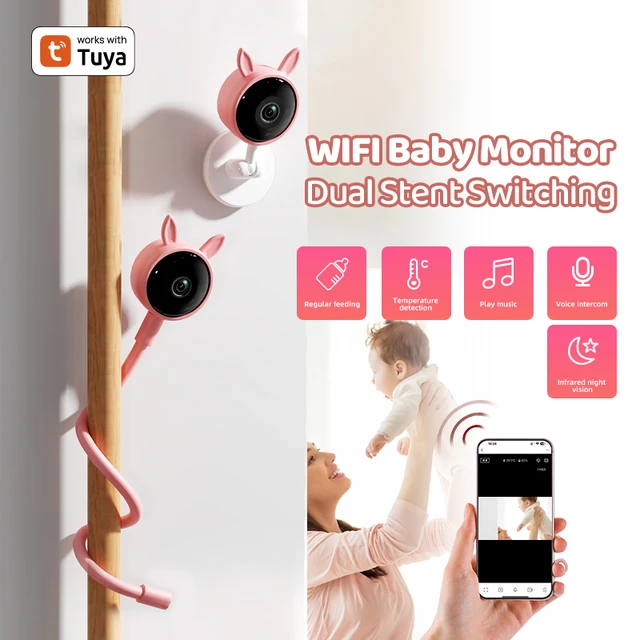 Niania elektroniczna tuya inteligentna kamera monitorująca wideo Wi-Fi bez czerwonej ekspozycji ochrona bezpieczeństwa dziecka pilot sieciowy Bluetooth