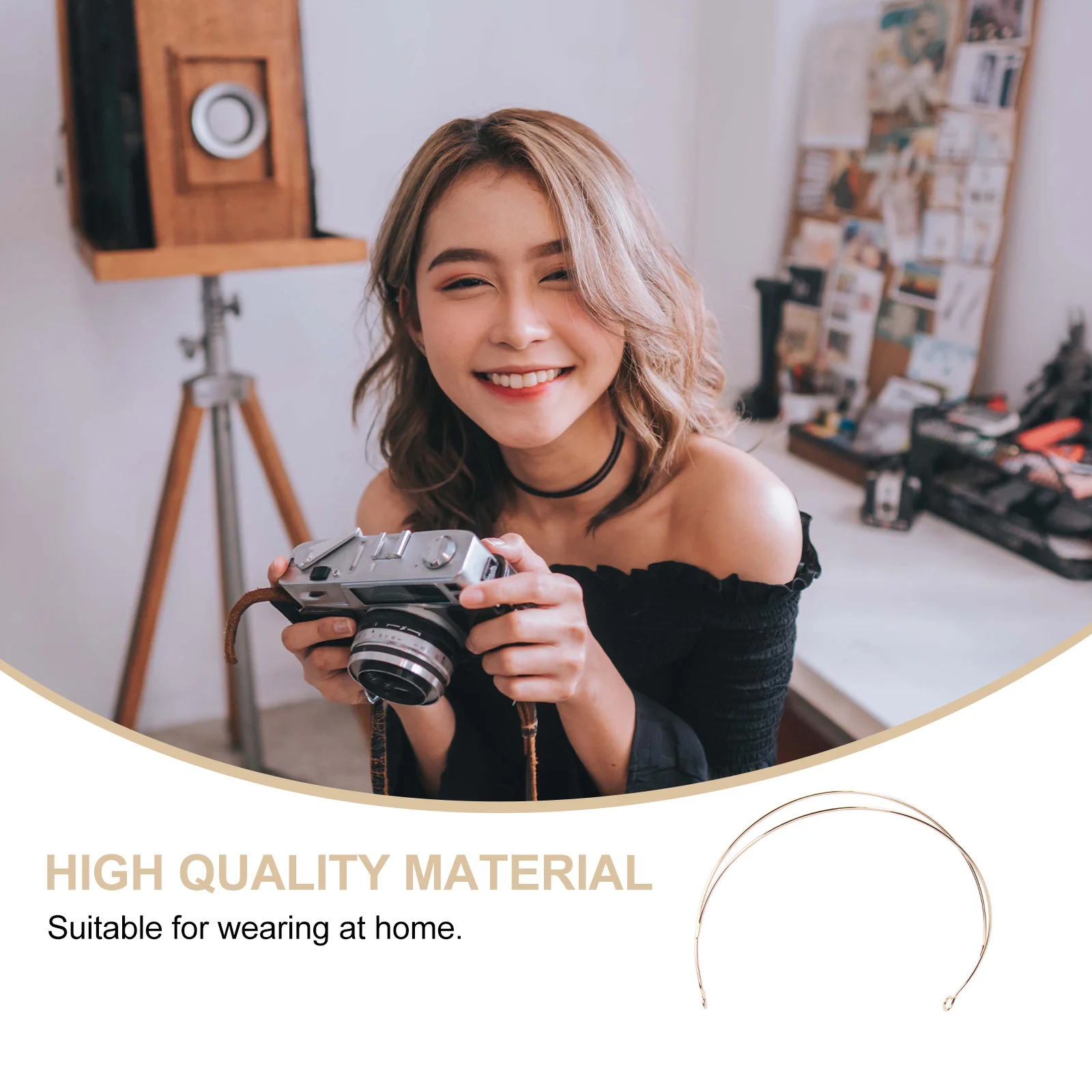 

2Pcs DIY Hair Hoop Simple Alloy Wire Hairband Gold Silver Women Headband for Exercise Travel Work Daily Use Fashion Hair