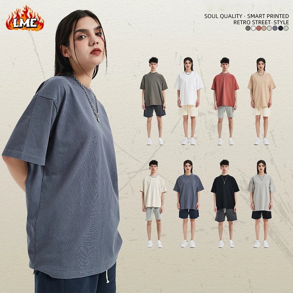 

High Quality Custom Logo Printed Vintage Acid Wash 310GSM Heavyweight Cotton Men's Hip Hop Streetwear Oversized T Shirt