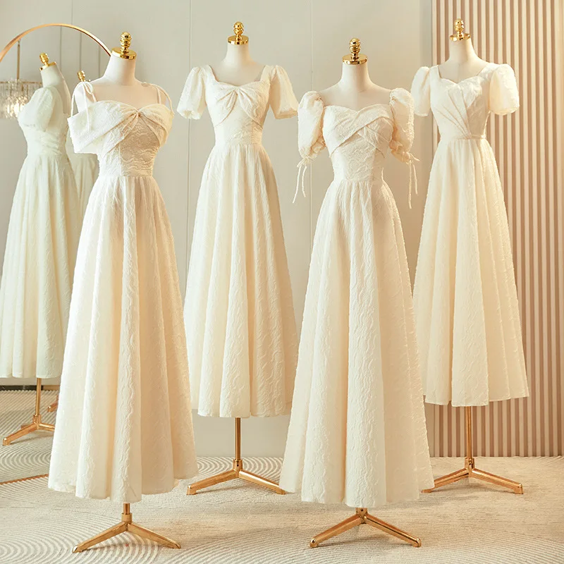 

Champagne Color Maids of Long Slim Fit Women's Dr Spring New Ele Sister up A-Line Skirt Wedding Dr