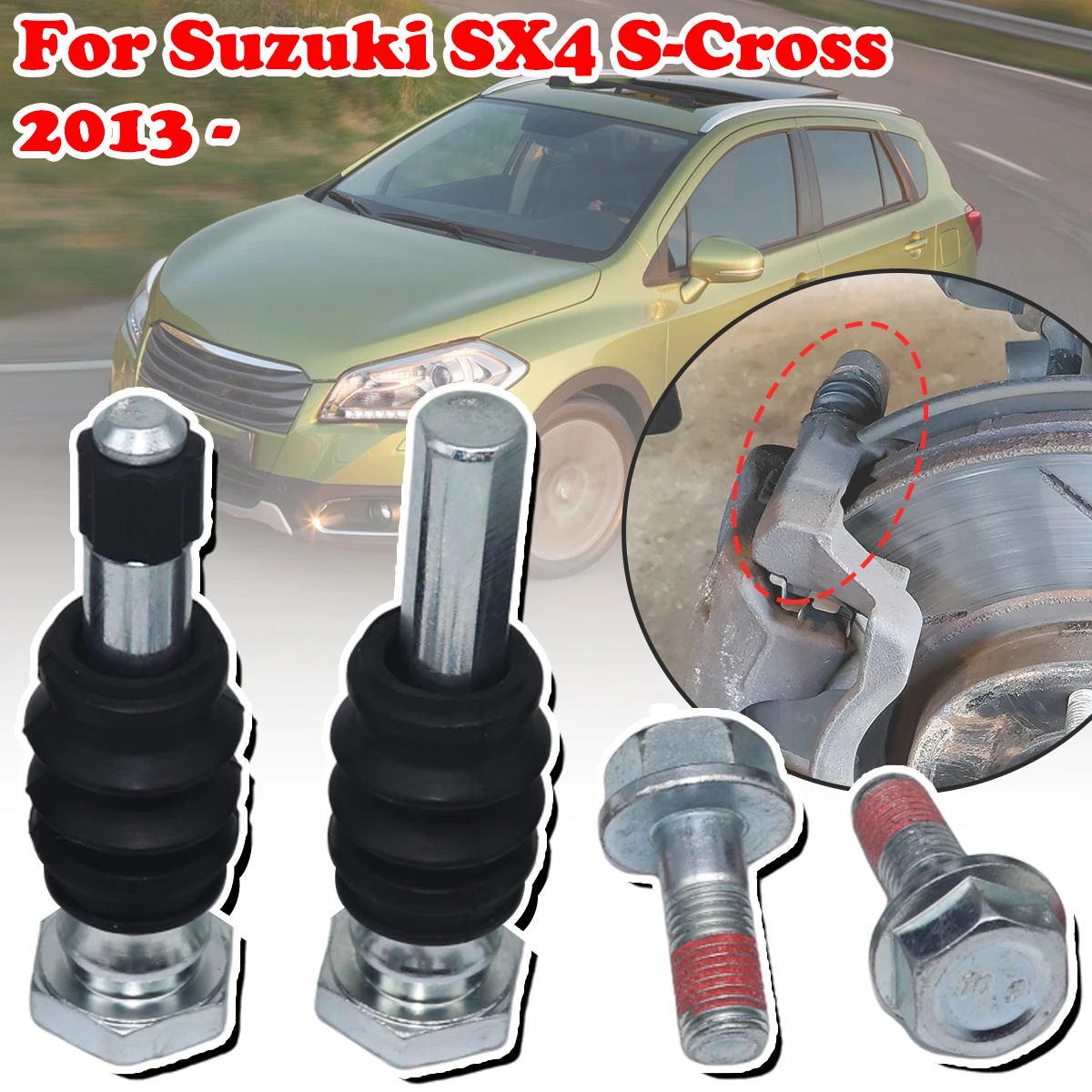 

Rear Brake Caliper Slider Guide Pins Bolt Kit For Suzuki SX4 S-Cross 2013 - Left Right Disc Housing Bellows Sleeve Bushing Parts