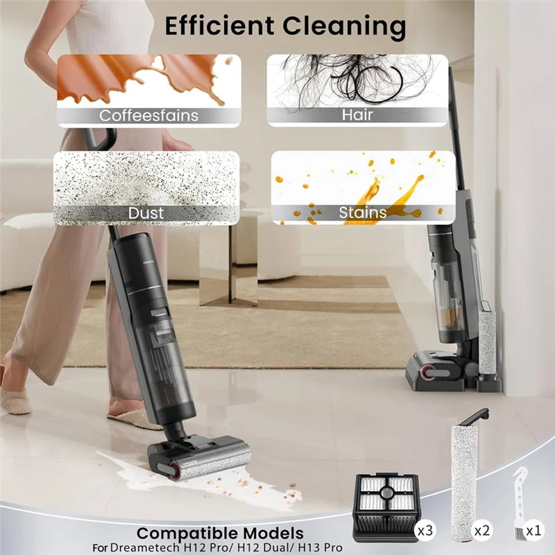 مجموعة فلاتر وفرشاة HEPA عالية الكفاءة من LECKL للمكنسة الكهربائية الرطبة والجافة Dreame H12 Pro / H12 Dual / H13 Pro #5