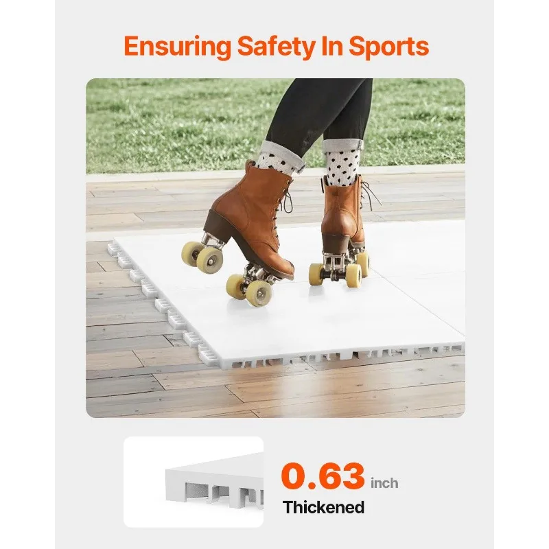 Dryland Tiles for Hockey Floor Mat, 12.4 x 12.4 in Interlocking Versatile Training Surface, 8 PCS Interlocking PP Puzzle Dance