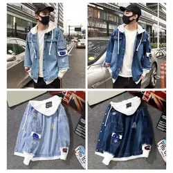 Denim Jacket  Trendy Relaxed Fit Single Breasted Outerwear Coat  Spring Autumn Men Outerwear