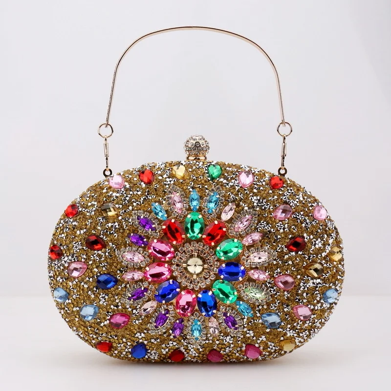 Saco de noite com diamante de luxo para mulheres, bolsa feminina com glitter, festa de casamento, banquete cosmético, Y2K, 2022, novo