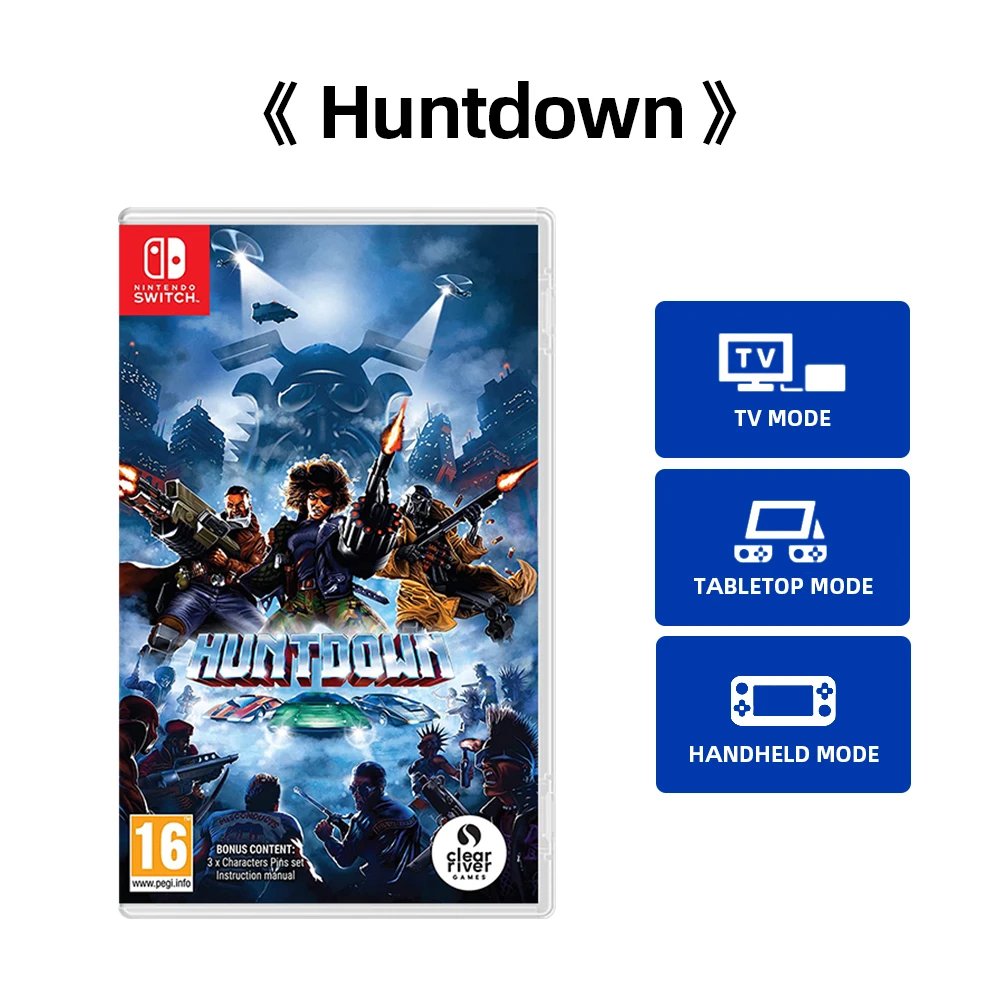 Nintendo Switch-gamekaart – Huntdown – fysieke cassette voor de Switch OLED Lite-spelconsole, 100% officieel en origineel.