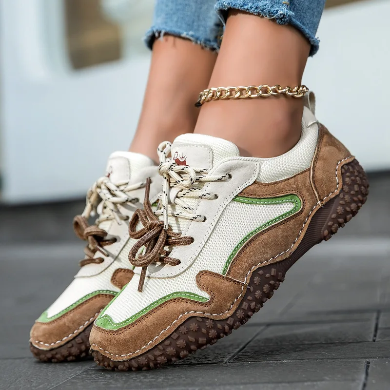 2026 Hot Sale Full Grain Cow Leather Sports Sneakers For Men Women Autumn Warm Outdoor Walking Shoes Large Size Anti Slip Soft