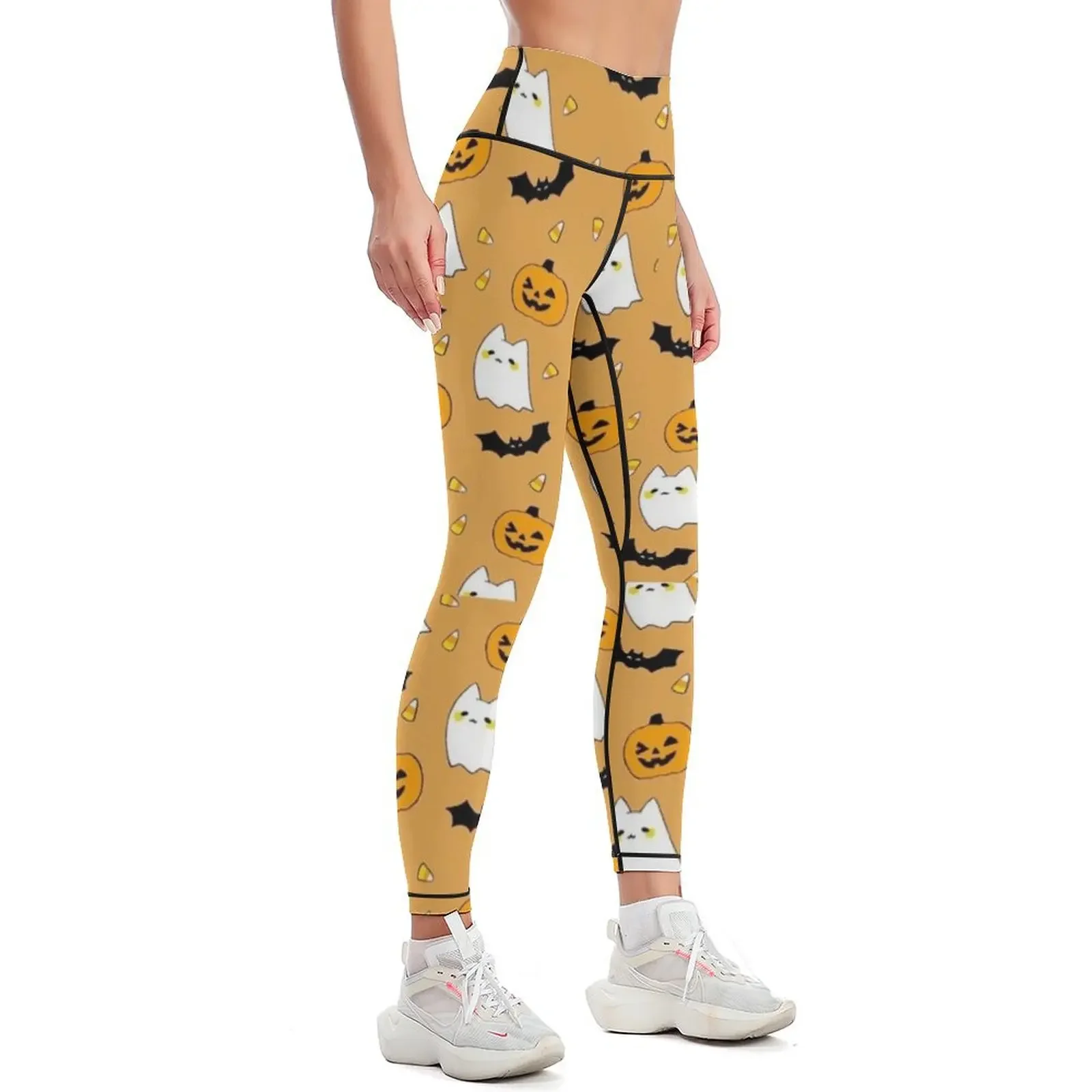 Halloween Creepy Ghosts RIP Pattern Leggings Women's gym gym's clothing sporty woman gym Women's sportswear Womens Leggings