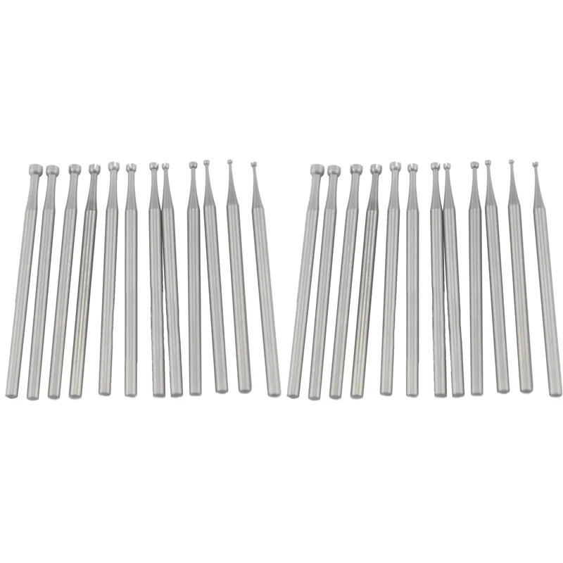 A76X-24 Pcs Open Mouth Cup Burr - 3/32In Shank Open Mouth Cup Shape Wire Rounder Bits Jewelry Setting Lapidary Making Bits