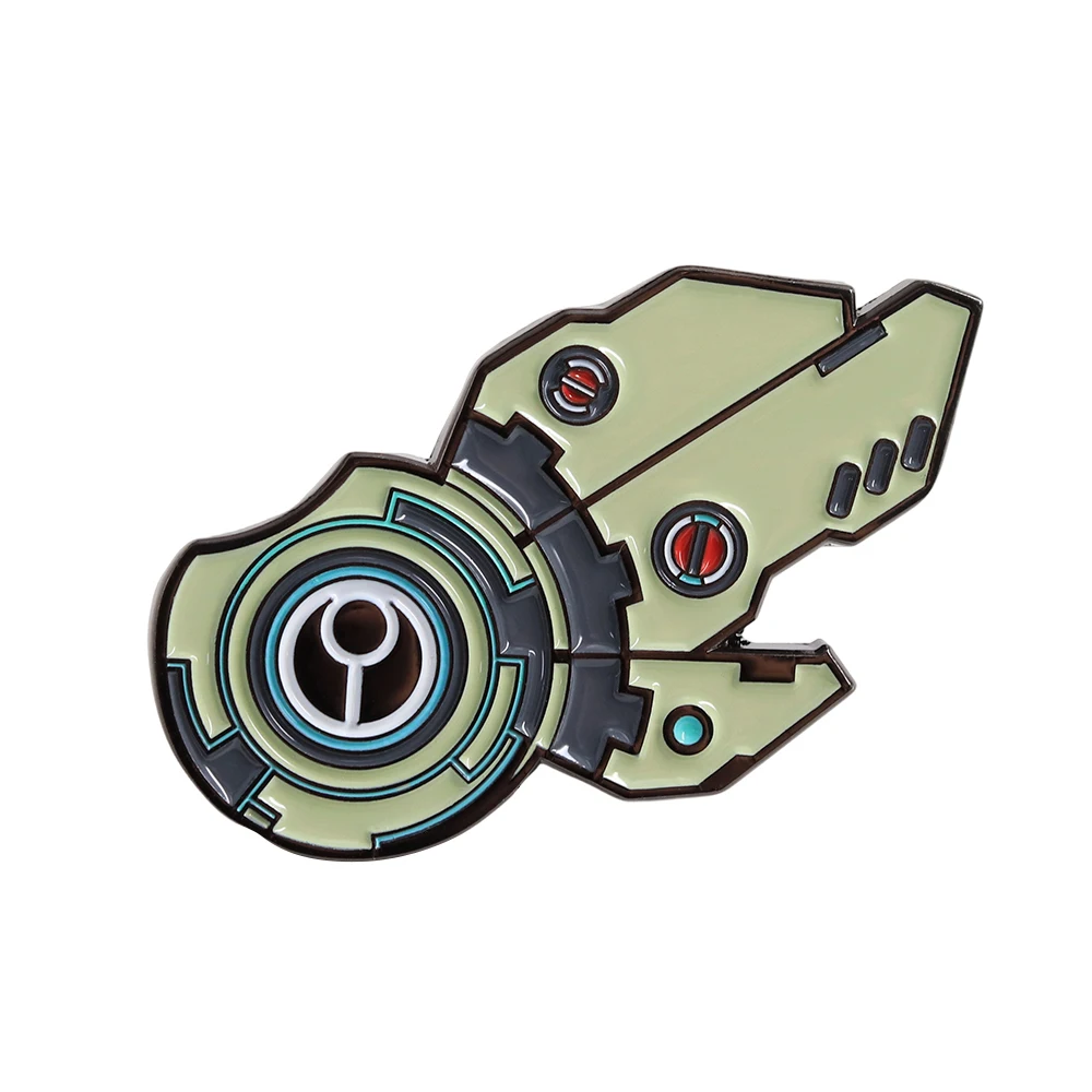 Warhaammer 40K تاو الإمبراطورية Riptide الطاقة درع المينا بروش الخيال العلمي لعبة التلبيب دبوس ألعاب المشجعين جمع الهدايا الطرفية تذكارية