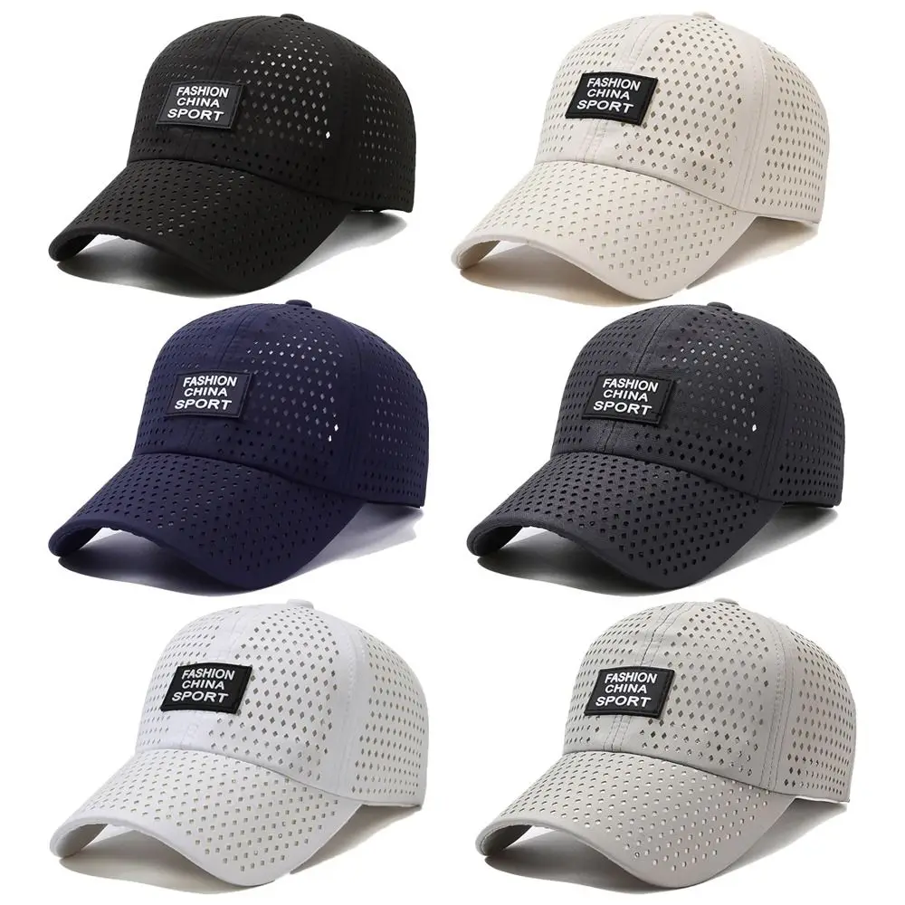 Bonés de beisebol respirável de secagem rápida para homens e mulheres, protetor solar ajustável, boné solar snapback