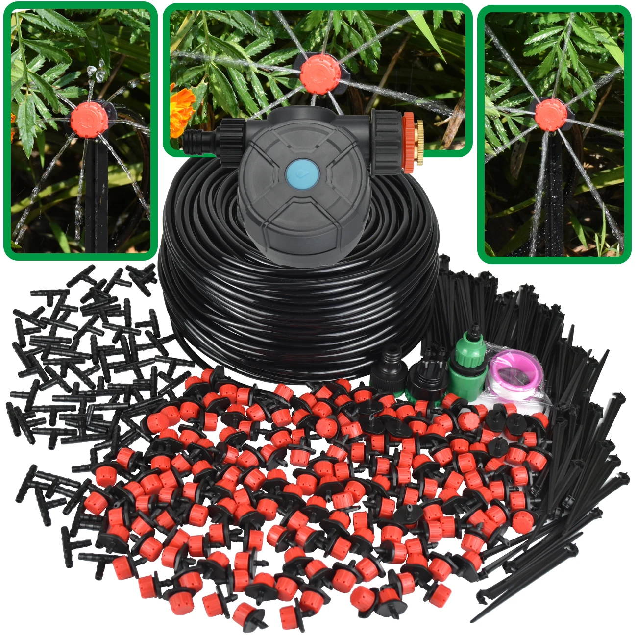 5-50M Garden Hose Automatic Drip Irrigation Watering System1/4'' Micro Drip Watering Kit Drippers Gardening Tools for Vegetables