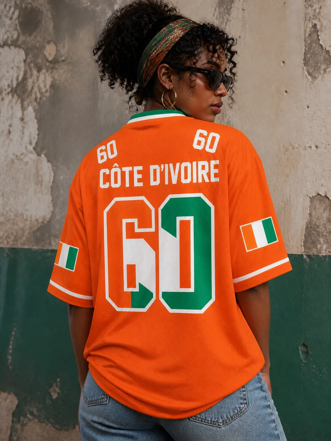 2026 Ivory Coast Printed V-Neck Short-Sleeve Sweatshirt, New Summer Style, Casual Loose T-Shirt, Versatile Sports Jersey