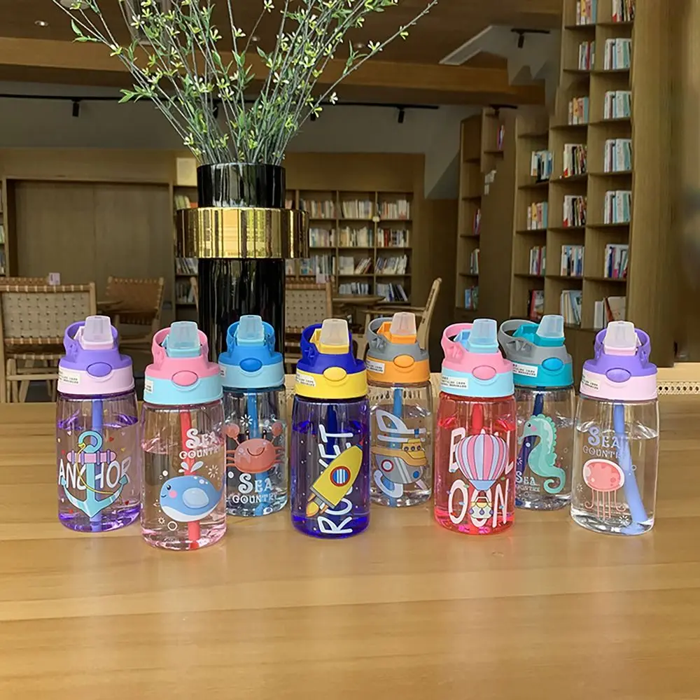 

480ML Water Sippy Cups Cartoon Leakproof with Flip Straw Children's Straw Bottle Drinking Cup for Student Outdoor Sports