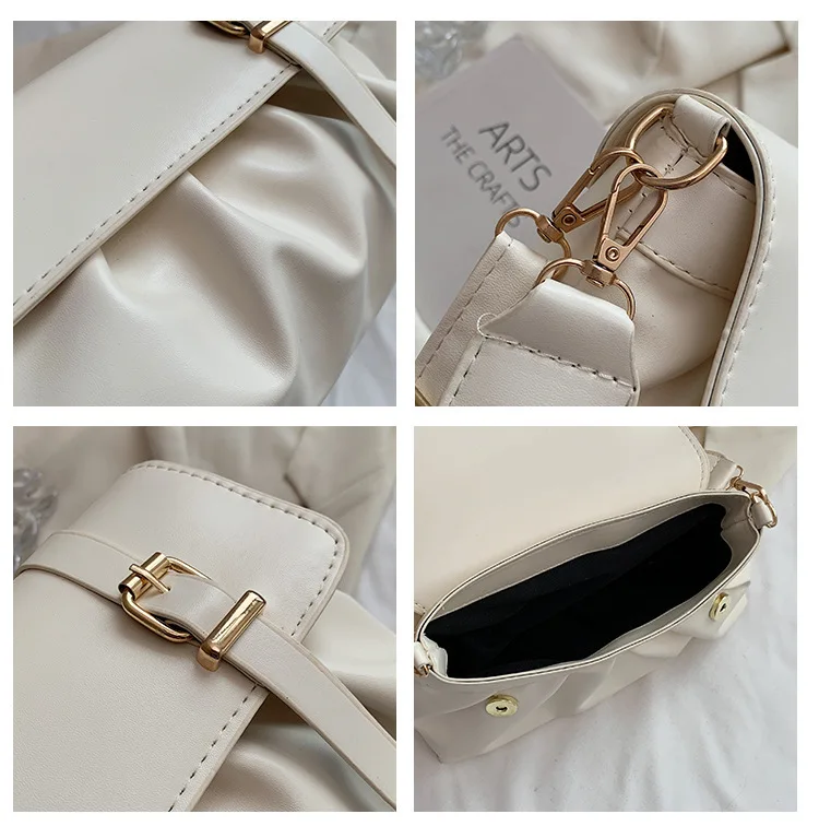 Women Shoulder Bag Leather Messenger Handbag Trend 2023 Designer Luxury Fashion Female Armpit Bag Ladies White Underarm Bag