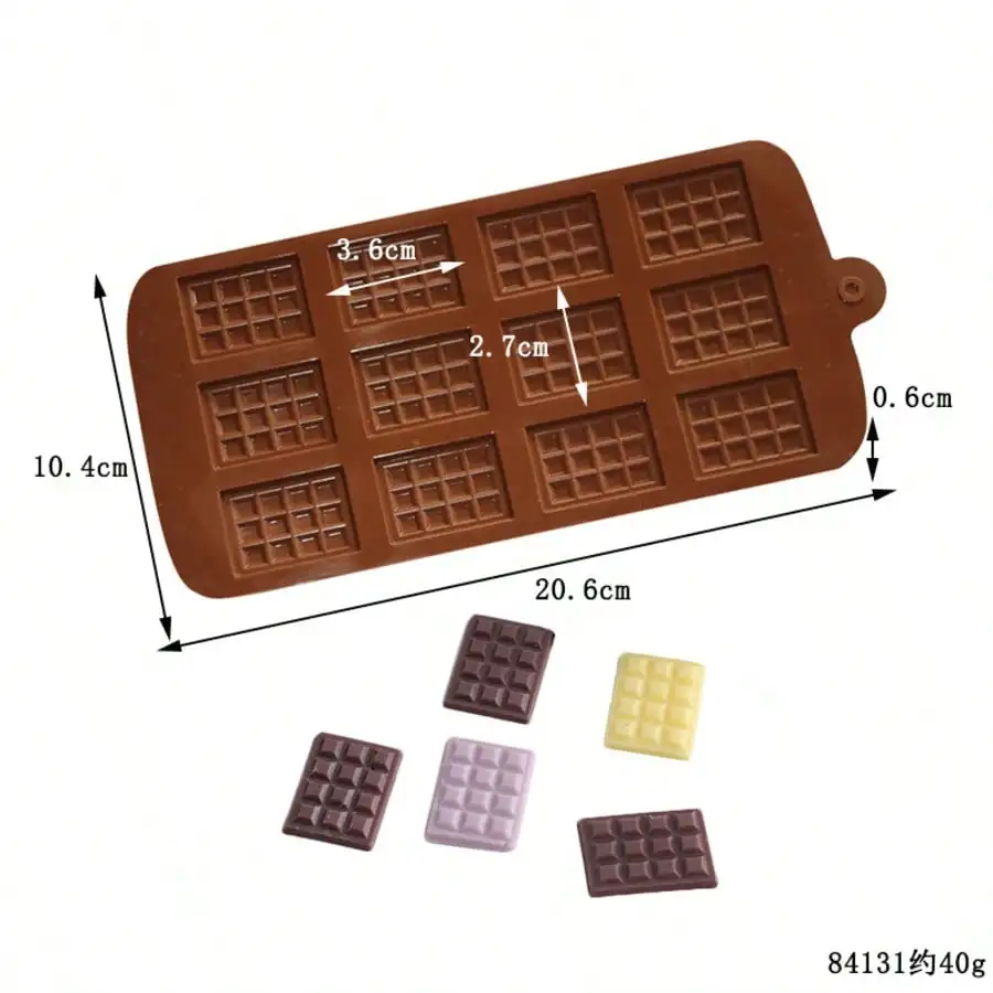 1Pcs - Waffle Silicone Chocolate Mold Mini Waffle Break Apart Chocolate Mold  Non-Stick Candy Baking Molds，Silicone Mold