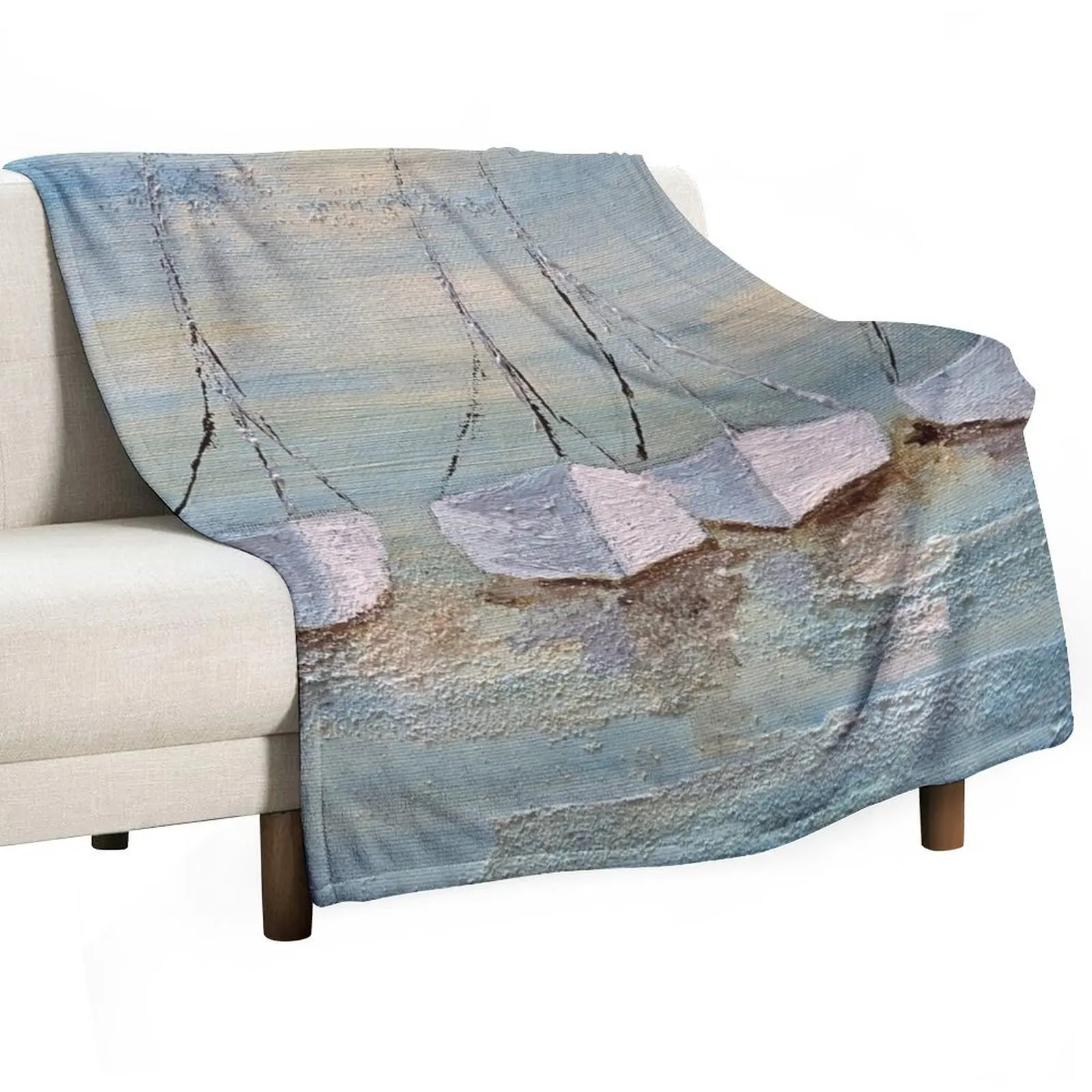 Sailboats in the harbor Throw Blanket warm winter Stuffeds manga Travel Decoratives Thin Blankets