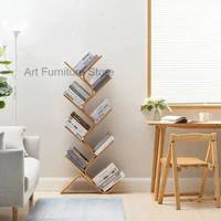 Bookshelf Tree Floor Standing Display Rack Holder Shelves Wooden Romantic Support Bookcase Portable Kitaplik Nordic Furniture