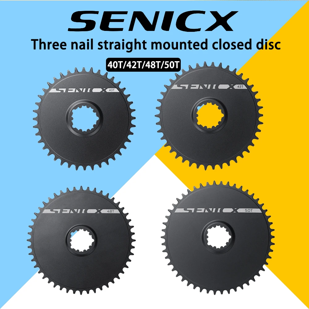 

SENICX 3-болтовая закрытая звездочка 40/42/48/50T ChainWheel 11/12/13S Звездочка с прямым креплением Положительные и отрицательные зубы