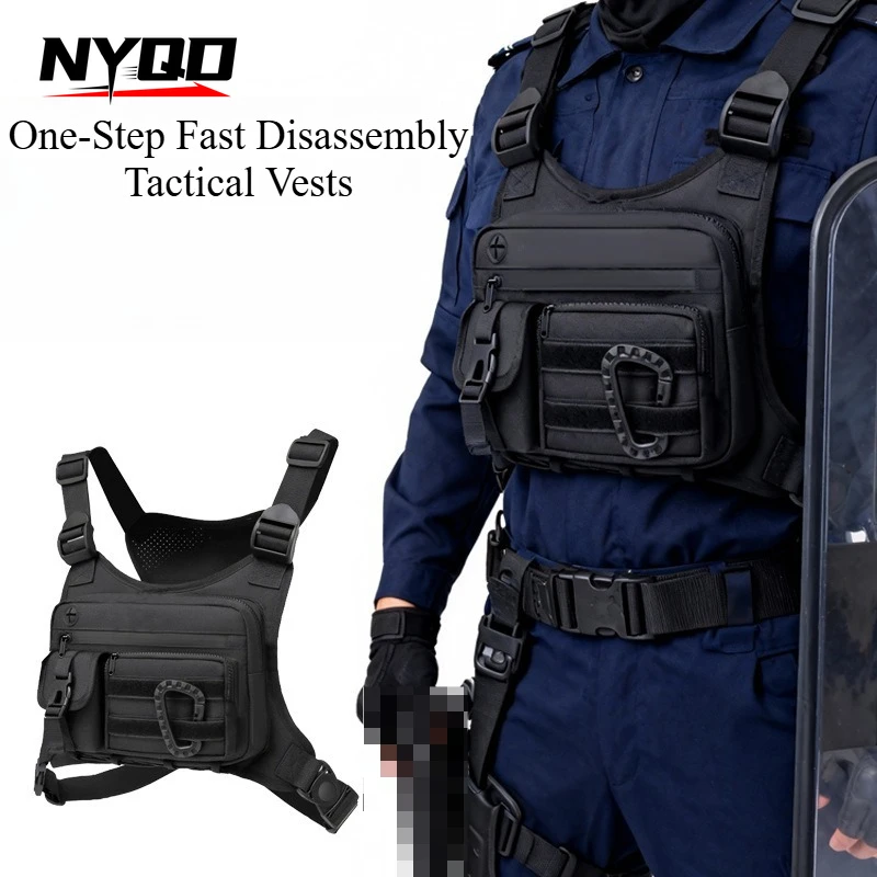 

Men's tactical chest bag multi-functional vest tactical jacket waterproof and wear-resistant double-shoulder backpack 허리섹가방