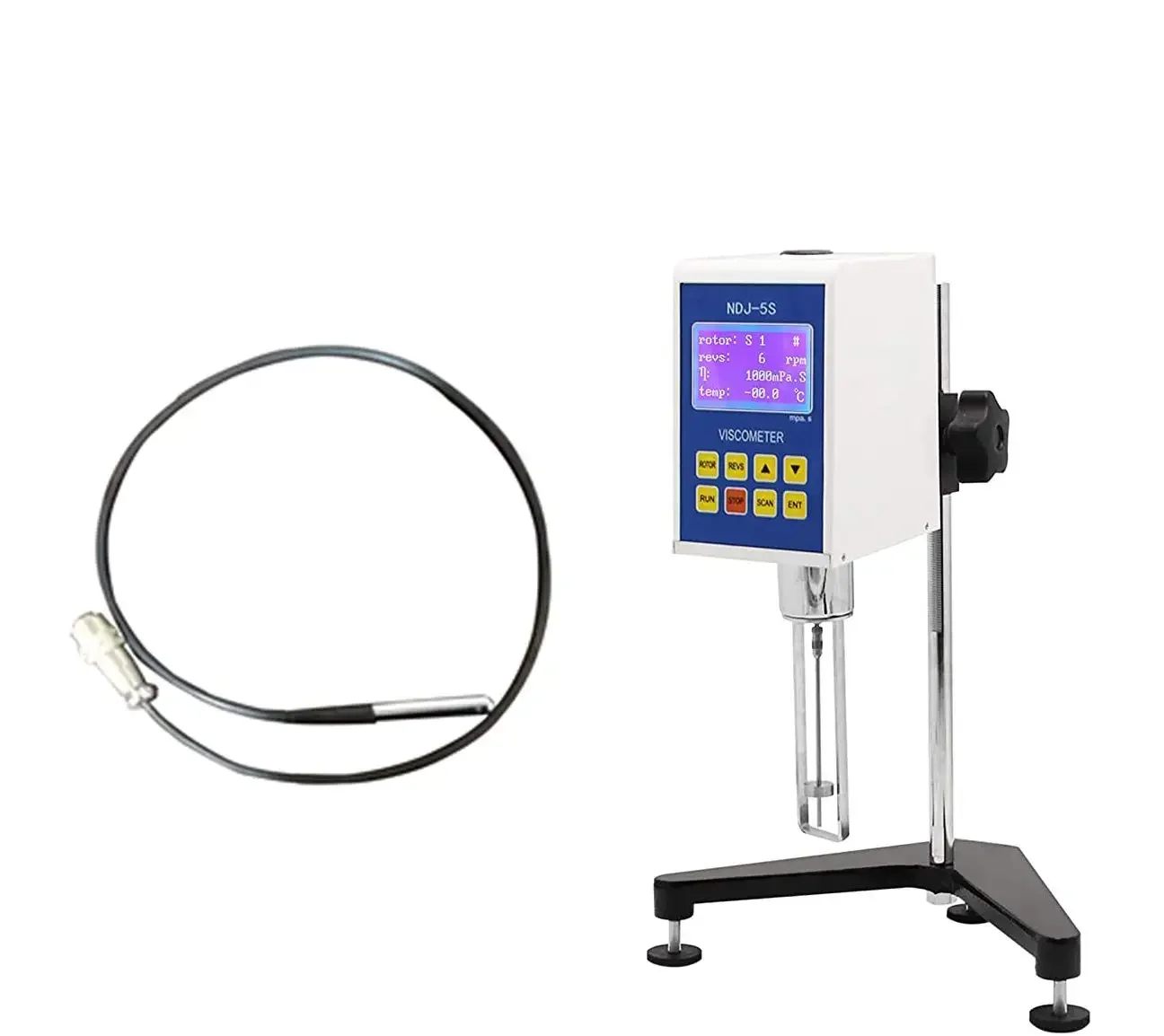 

NDJ-5S Digital Rotational Viscosity Meter Lab viscometer with Thermometer Probe and #0 Rotor