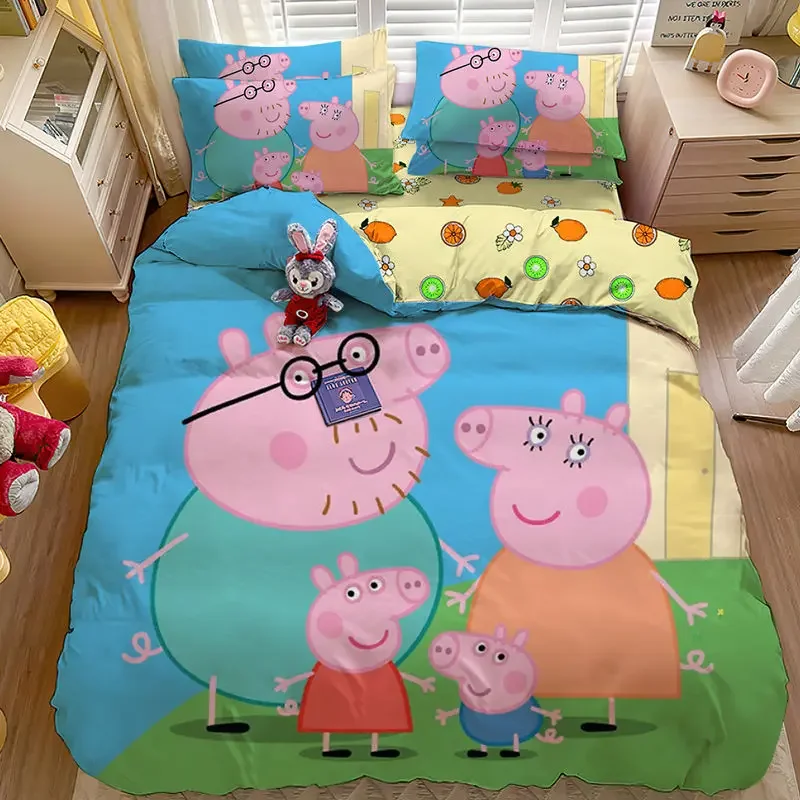 

Cartoon 100% Cotton Children's Bedding 3-piece Set, Pillowcase, Bed Sheet, Quilt Cover, Animation 4-piece Set