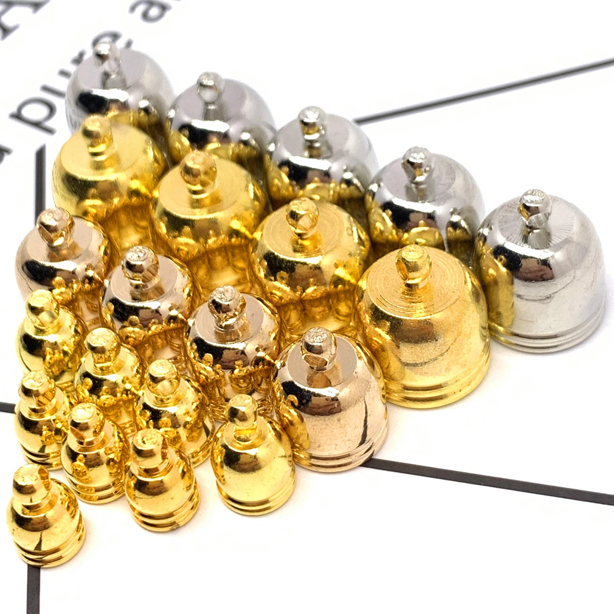 20-100 Stück 4-12mm Endkappen für Quasten, runde Crimp-Endkappen für Halsketten, Anhänger, Schmuckherstellung, Zubehör – Detail 4