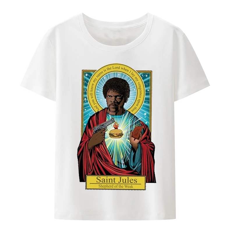 Tv Show Pulp Fiction Saint Saint Jules TShirt Catholicism Movie Short-sleev Tops Harajuku Hip Hop Streetwear Film Graphic Tshirt